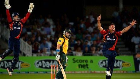 Essex celebrate a wicket