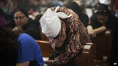 Christians at Al-Mahraq Monastery in Assiut