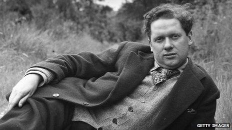 Dylan Thomas relaxing outside