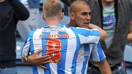 James Vaughan scored for Huddersfield