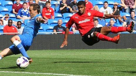 Frazier Campbell scores Cardiff's second goal