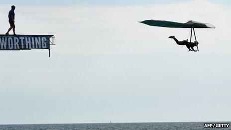 Competitors at Worthing Birdman