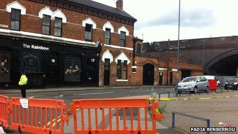 The cordoned-off scene