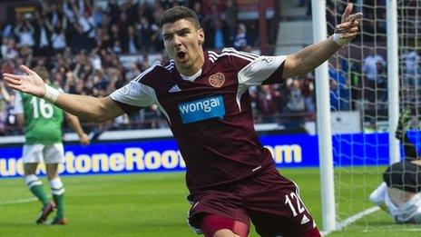 Callum Paterson headed home the winner for Hearts