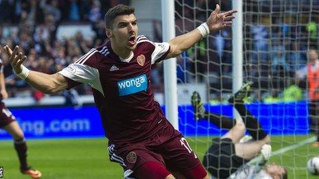 Paterson celebrates the only goal of the match