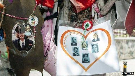 Tributes in Palermo to murdered anti-Mafia judge Paolo Borsellino and his guards, 11 July 2013