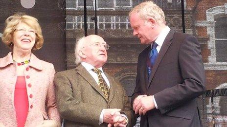 Michael D Higgins and Martin McGuinness