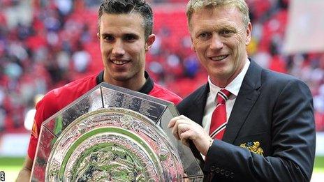 Robin van Persie and David Moyes