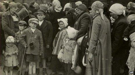 Jews arrive at at Auschwitz-Birkenau in May 1944