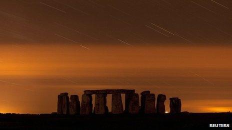 Perseid shower over Stonehenge