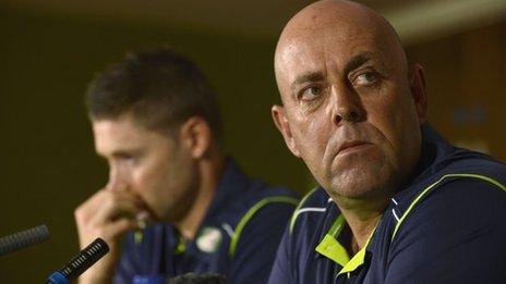 Australia coach Darren Lehmann (right) and captain Michael Clarke