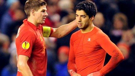 Steven Gerrard and Luis Suarez