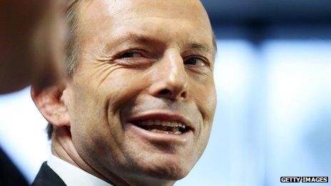 Opposition Leader Tony Abbott in file image on 7 August 2013