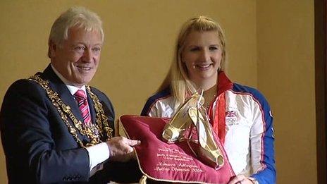 Mr Egginton with Rebecca Adlington