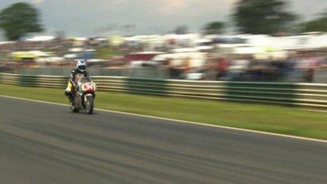 A biker at Mallory Park