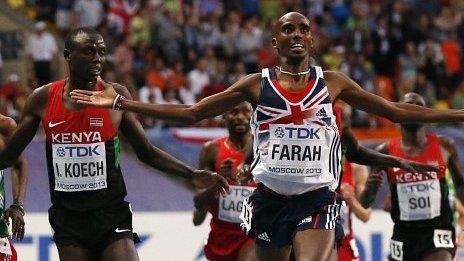 Mo Farah wins the 5,000m