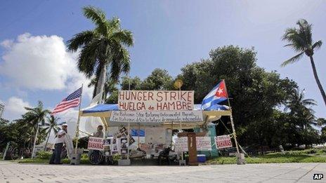 Anti-Castro campaigners in Miami