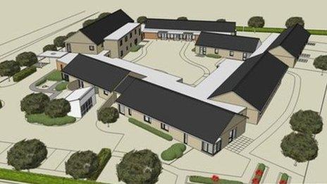 Argraff artist o ganolfan Ymddiriedolaeth Gwella Anafiadau Ymennydd yn Llanelli