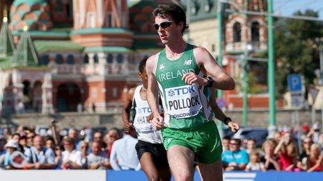 Paul Pollock in action in the World Championship marathon in Moscow