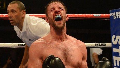 Enzo Maccarinelli celebrates his win