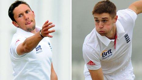 Simon Kerrigan (left) and Chris Woakes