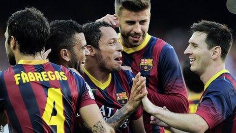 Barcelona celebrate against Levante