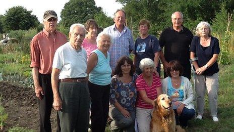 Campaigners at allotments