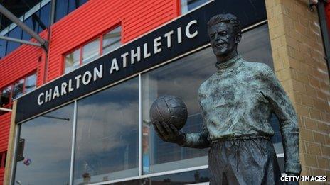 The exterior of Charlton Athletic's Valley stadium