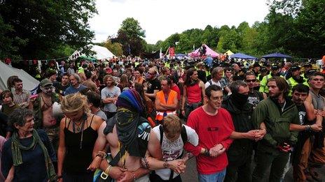 Protesters at Balcombe