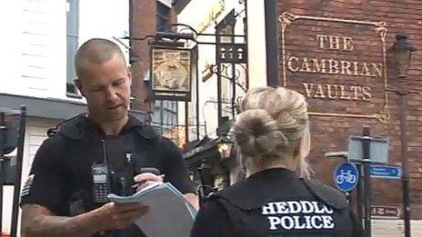 Police outside Cambrian Vaults