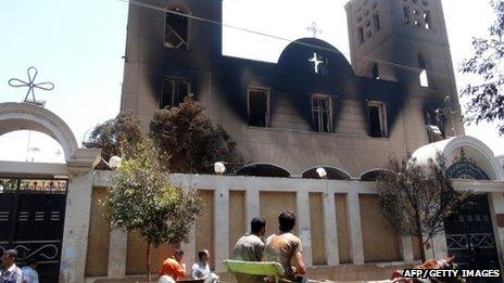 Fire damaged Coptic church