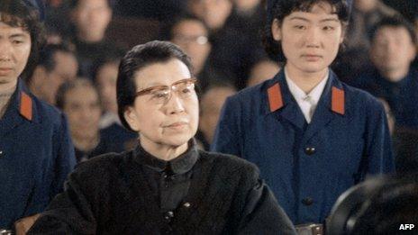 Picture dated 25 January 1981 in Beijing of Jiang Qing (1914-91), third wife of Mao Zedong during the trial of the "Gang of Four", four Shanghai-based hardcore radical leaders of the Cultural Revolution (1966-76)