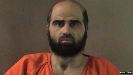 Maj Nidal Hasan is pictured in an undated Bell County Sheriff's Office photograph