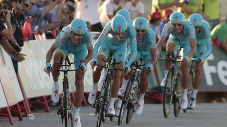 Astana team in action