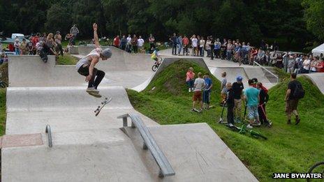 Skate park at Knighton, Powys