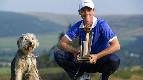 Tommy Fleetwood and the family dog, Maisy