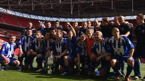 Whitley Bay celebrate FA Vase success at Wembley