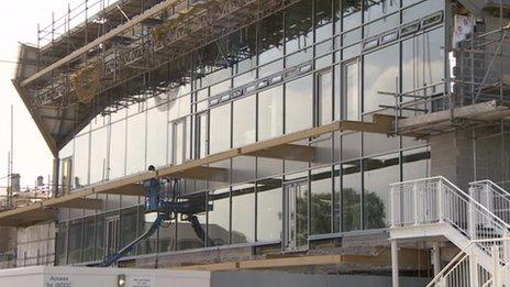 Building work on the new pavilion at Gloucestershire County Cricket Club