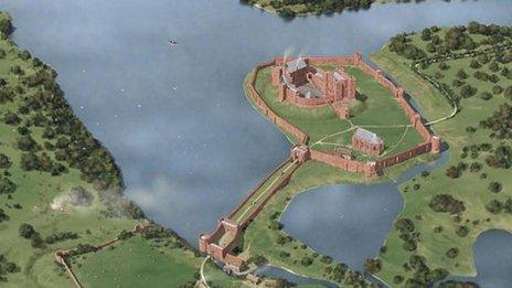 Kenilworth Castle aerial view