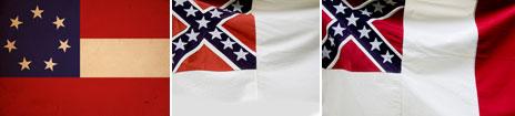 Three Confederate flags