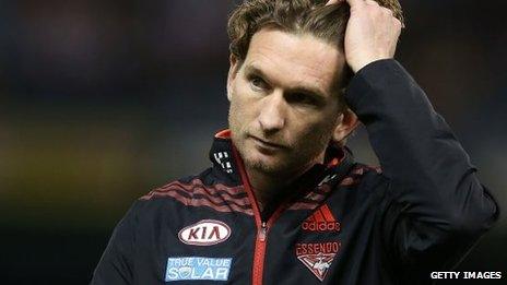 Bombers coach James Hird on 14 July 2013 in Melbourne, Australia