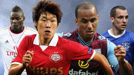 Mario Balotelli, Park Ji-Sung, Gabriel Agbonlahor, Leon Osman