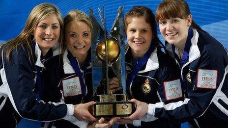 Eve Muirhead, Anna Sloan, Vicki Adams and Claire Hamilton