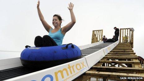 Woman riding Zoomtrax