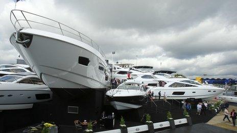 Sunseeker display at Southampton International Boat Show