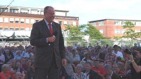 SPD candidate Peer Steinbrueck at election rally