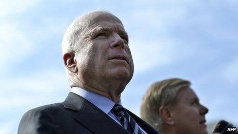 Senator John McCain (R) at the White House (2 Sept 2013)