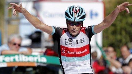 Chris Horner wins stage 10 of the Vuelta a Espana