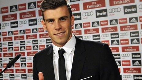 Gareth Bale at the Bernabeu Stadium