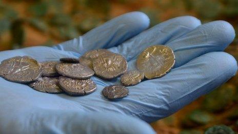 Coins in a hand